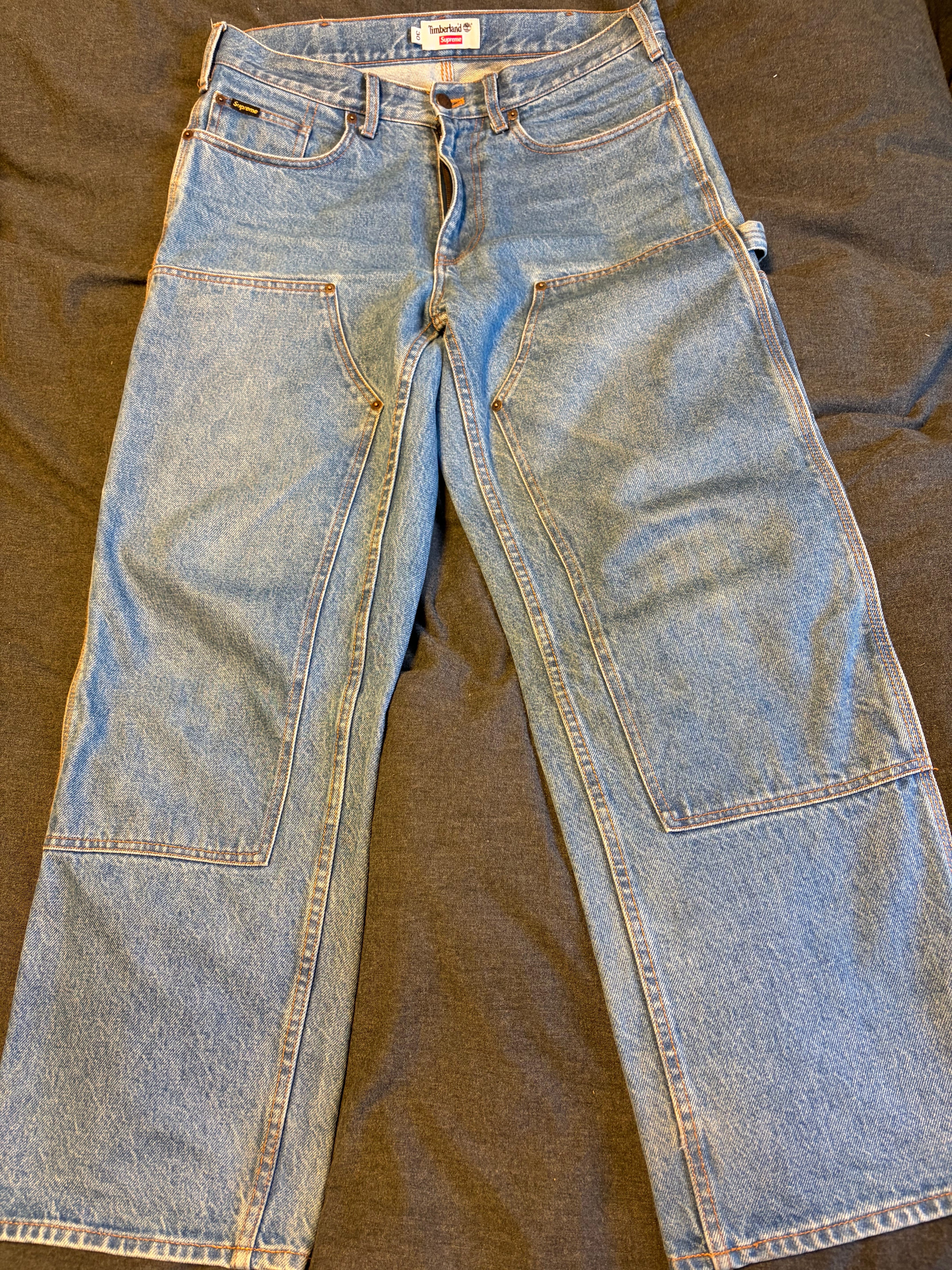 Supreme Jacquard Logos Double Knee Denim Painter Jean 