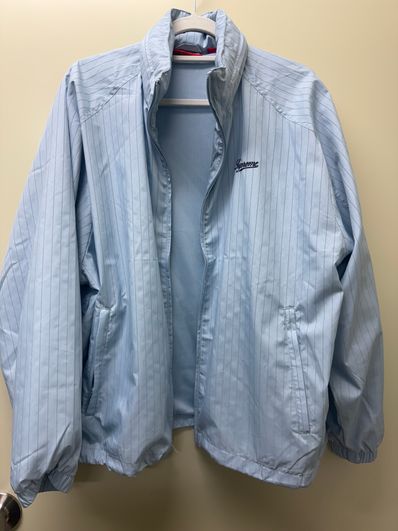 Supreme Reflective Pinstripe Track Jacket "Light Blue"