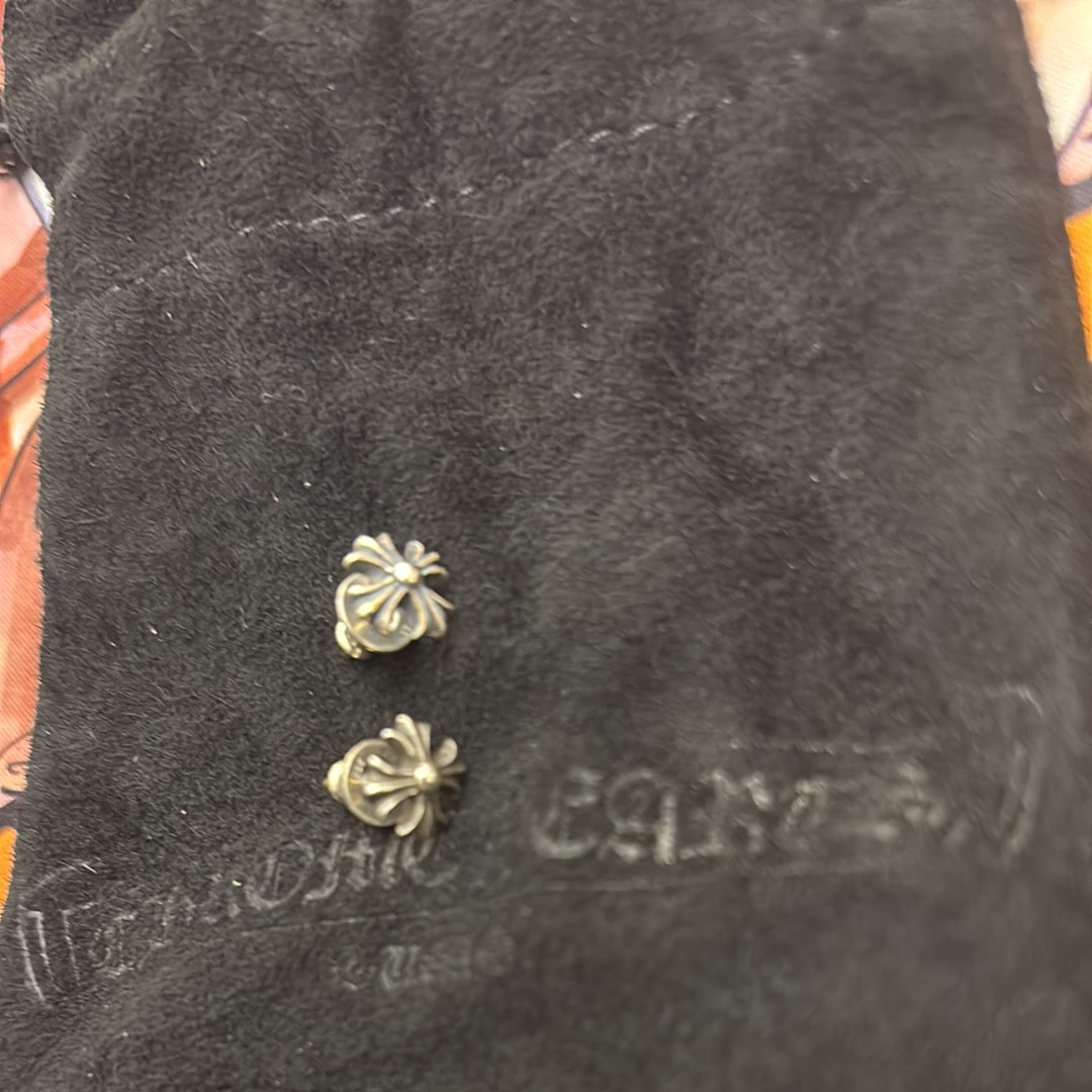 Chrome Hearts CH Plus Stud Earrings "Silver"