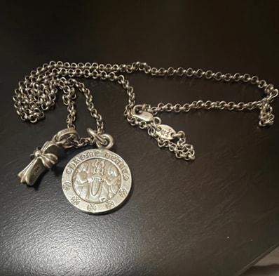 クロムハーツCHクロスベビーファットチャーム&ロールチェーン20インチ&エンジェルメダルチャーム