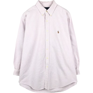 古着 ラルフローレン Ralph Lauren YARMOUTH 長袖 ボタンダウンストライプシャツ メンズL相当/eaa677955