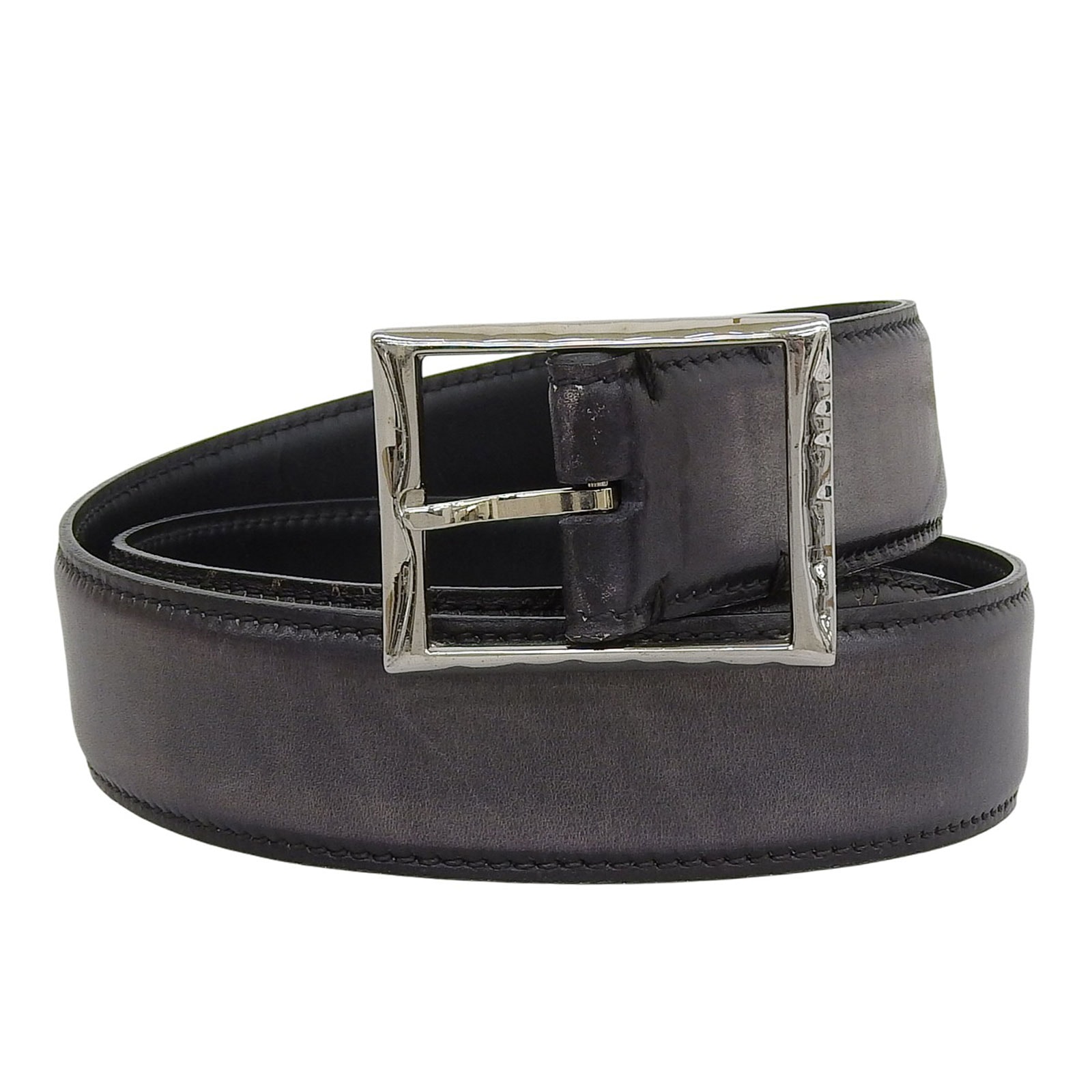 美品 ベルルッティ ベルト ダークブラウン ブラック メンズ 80 32