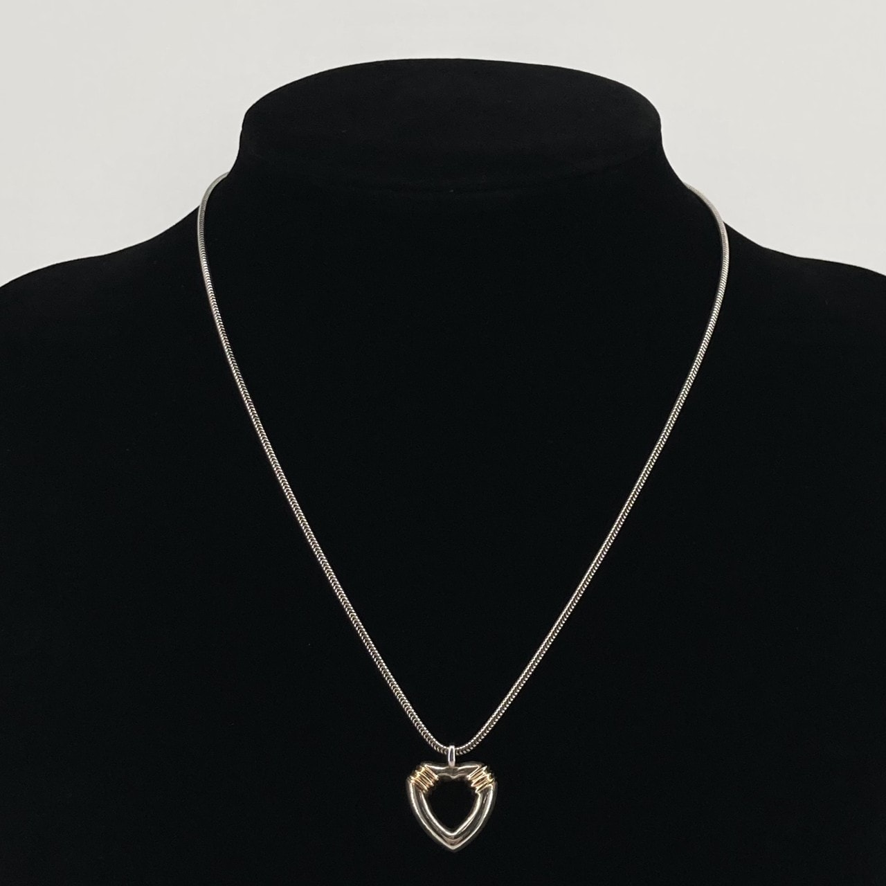TIFFANY&Co.(ティファニー) コイリング ハート  コンビネーション Ag925/Au750 ネックレス 11.86g シルバー×ゴールド