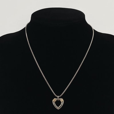 TIFFANY&Co.(ティファニー) コイリング ハート コンビネーション Ag925/Au750 ネックレス 11.86g シルバー×ゴールド
