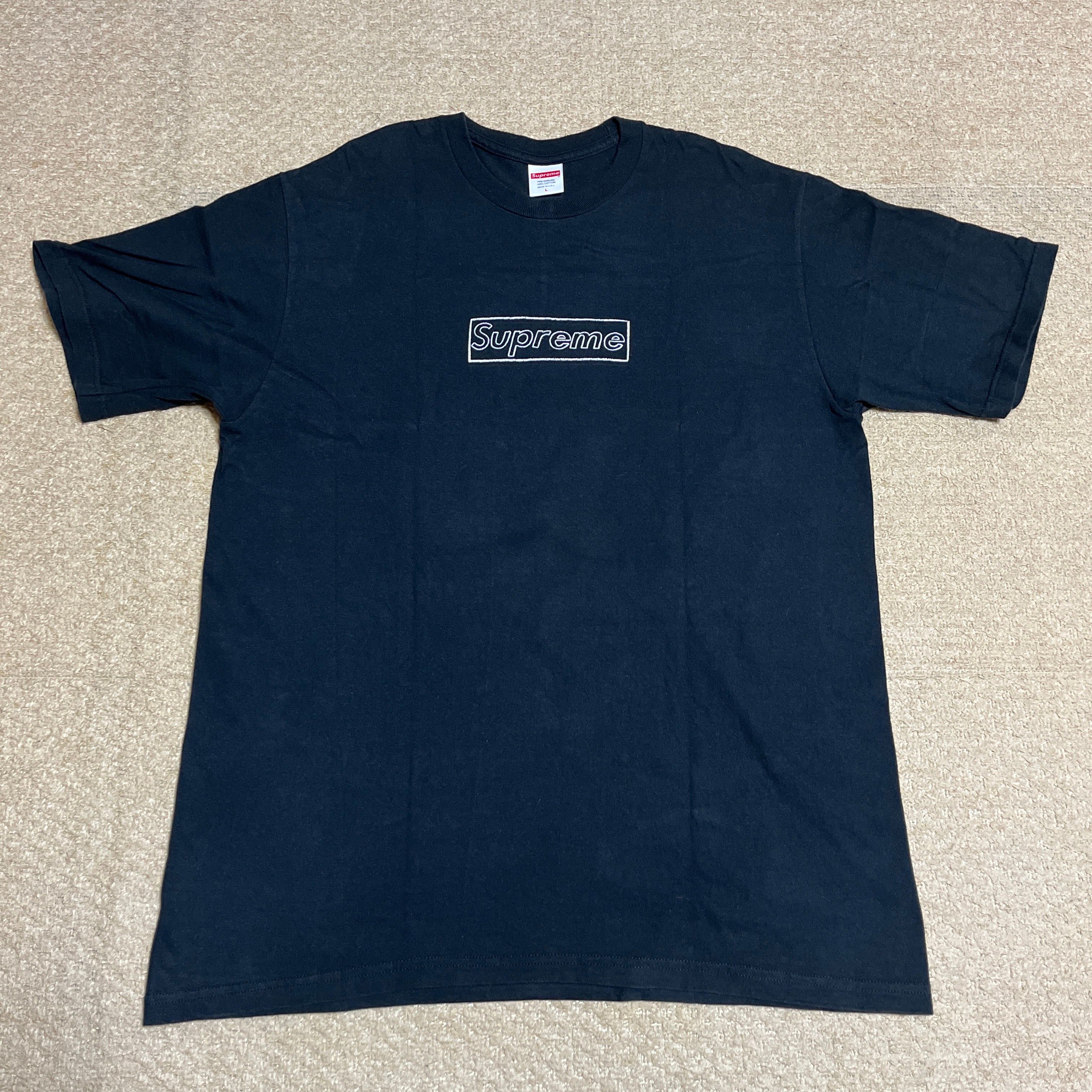 Supreme KAWS Chalk Logo Tee "Black"