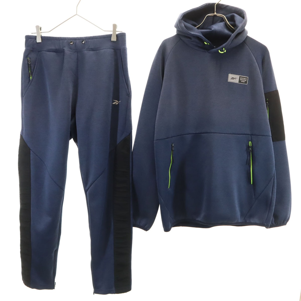Reebok リーボック スウェットパーカー 上下セットアップ M ネイビー プルオーバー
