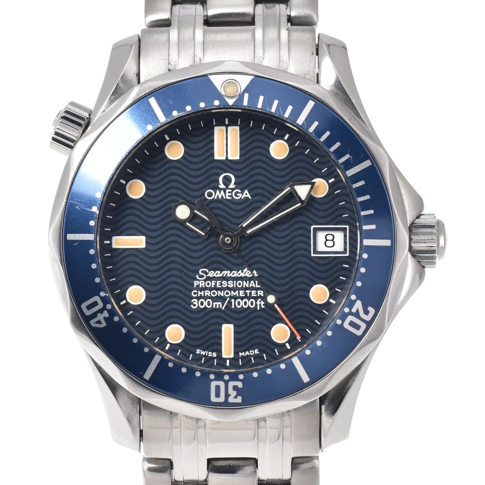 オメガ OMEGA 2551.80 シーマスター300m ブルー 自動巻き ユニセックス 良品 腕時計 O#151128