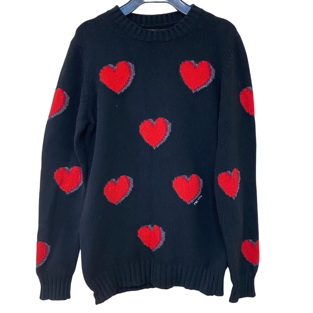 プラダ PRADA ニット ハート セーター ブラック
