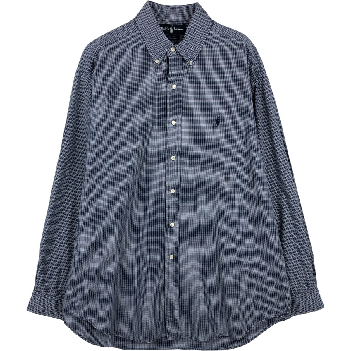古着 ラルフローレン Ralph Lauren BLAIRE 長袖 ボタンダウンチェックシャツ メンズL相当/eaa616035