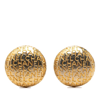 シャネル ヴィンテージ ロゴ ラウンド イヤリング ゴールド メッキ レディース CHANEL 中古