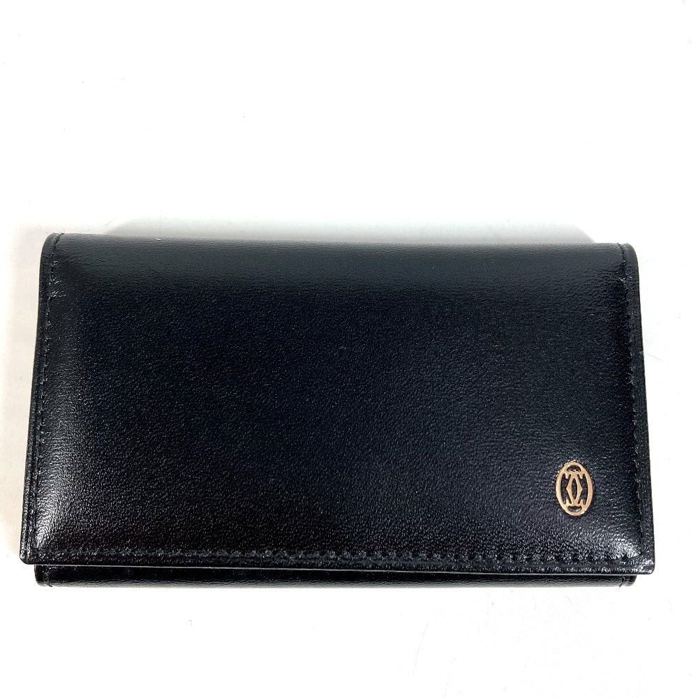カルティエ CARTIER パシャ ロゴ 6連 6P 鍵 キーケース レザー ブラック 美品
