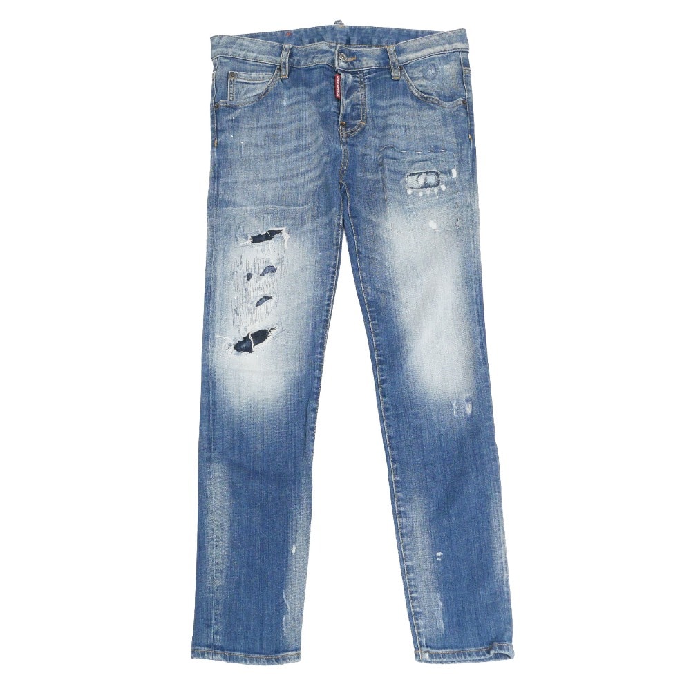 DSQUARED2 ディースクエアード COOL GIRL JEAN デニムパンツ サイズ40 ダメージ加工 クラッシュデニム ストレッチ スキニー イタリア製 ブランド古着【中古】20260325/RA8505