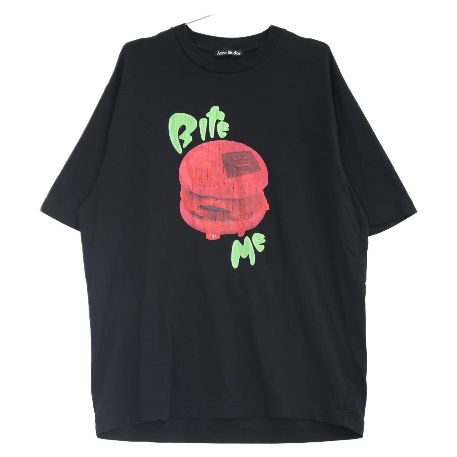 アクネ ストゥディオズ 23ss ブラック ENRIK BURGER OVERSIZED FACE T-SHIRT XXS