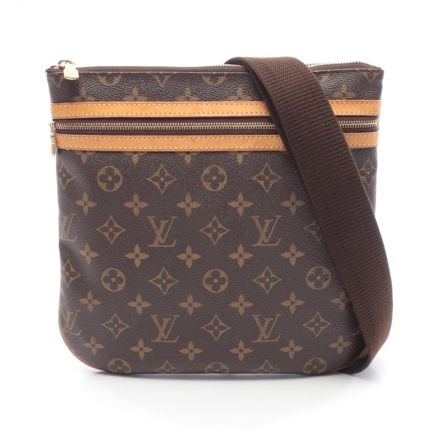 ルイ・ヴィトン LOUIS VUITTON ポシェットボスフォール ショルダーバッグ バッグ PVCコーティングキャンバス レザー モノグラム レディース ブラウン系 M40044 【中古】
