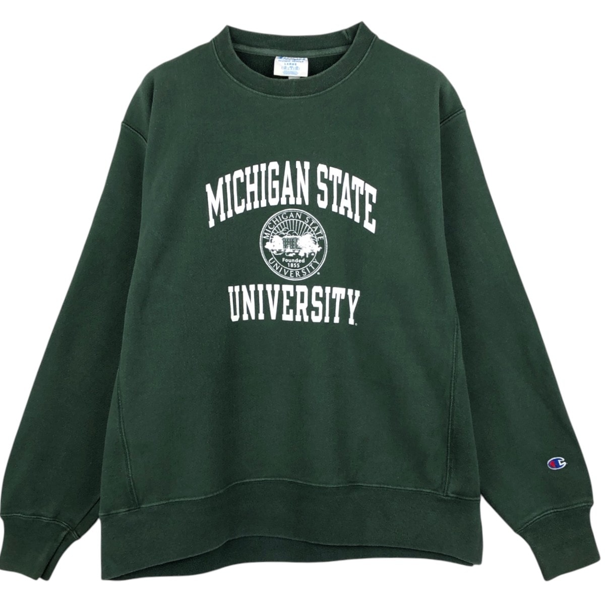 古着 00年代 チャンピオン Champion REVERSE WEAVE リバースウィーブ Michigan State University カレッジスウェットシャツ トレーナー メンズL相当 3連プリント/eaa680185