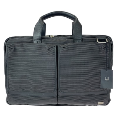 超美品 Dunhill ダンヒル ブラック 黒 シルバー金具 キャンバス レザー/ ビジネスバッグ ブリーフケース 506791 【中古】