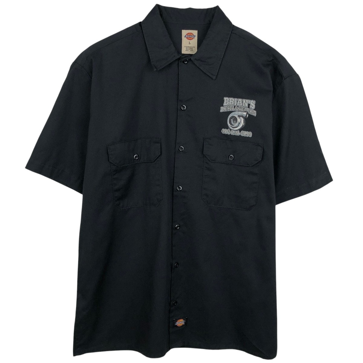 古着 ディッキーズ Dickies 半袖 ワークシャツ ボックスシャツ メンズL相当/eaa668066