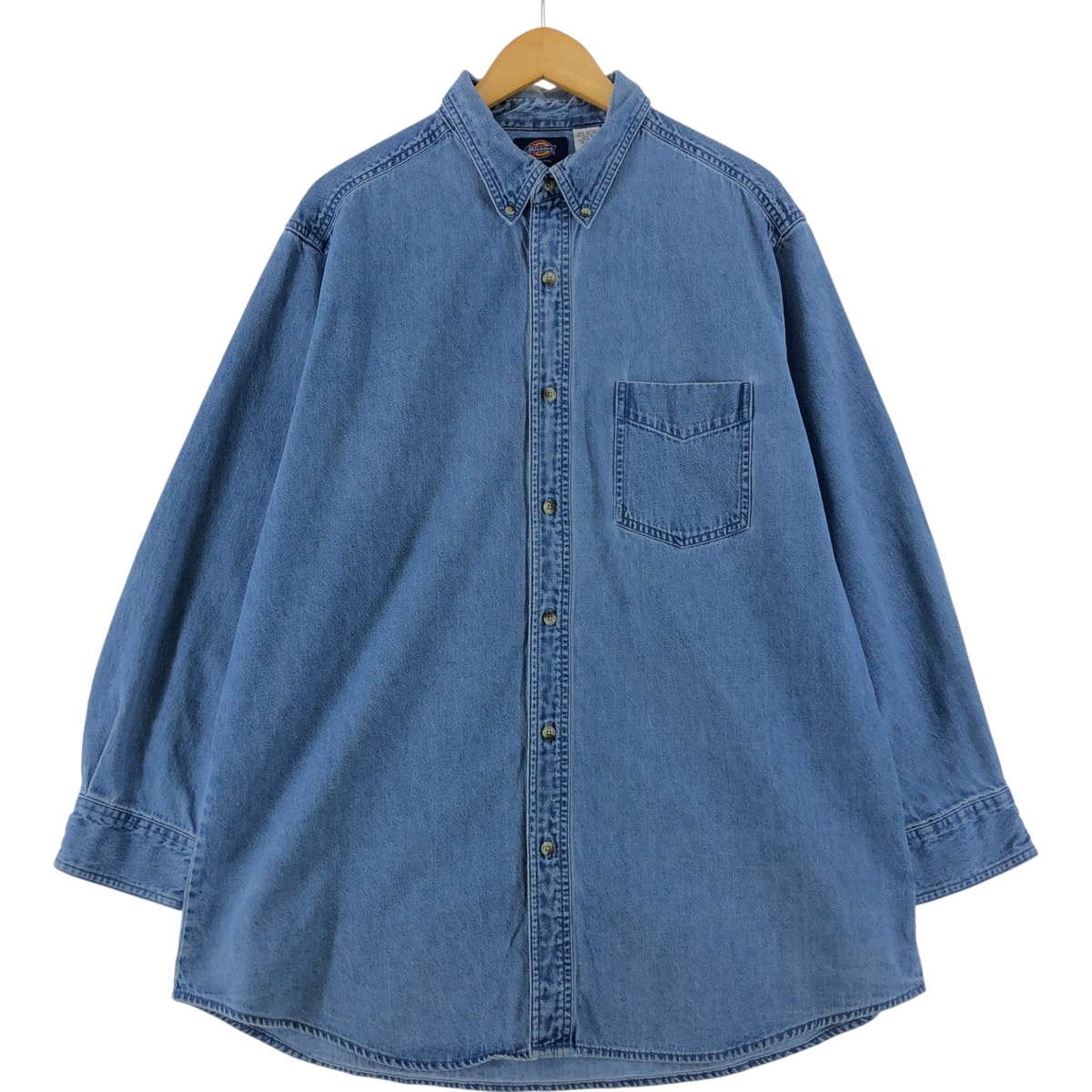 古着 ディッキーズ Dickies 長袖 ボタンダウンデニムシャツ メンズXL相当/eaa531270