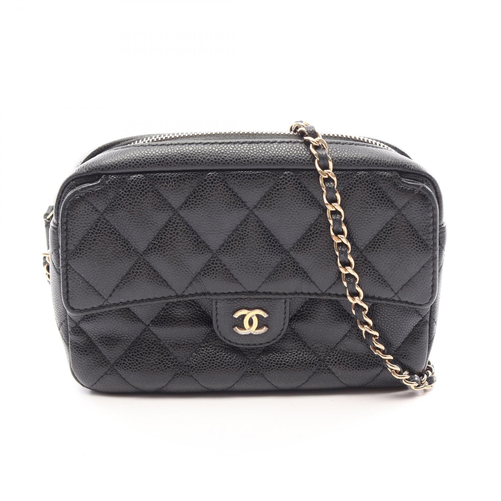 シャネル CHANEL マトラッセ クラシック ショルダーバッグ バッグ キャビアスキン(グレインドカーフ) レディース ブラック系 AP4425B 【中古】