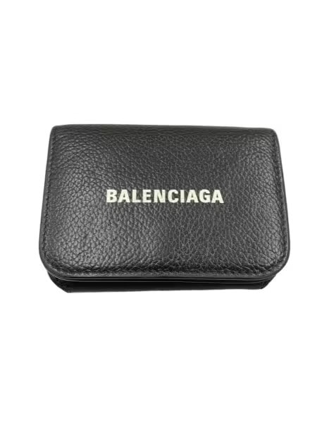 BALENCIAGA Cash Mini Wallet Grained Calfskin "Black"