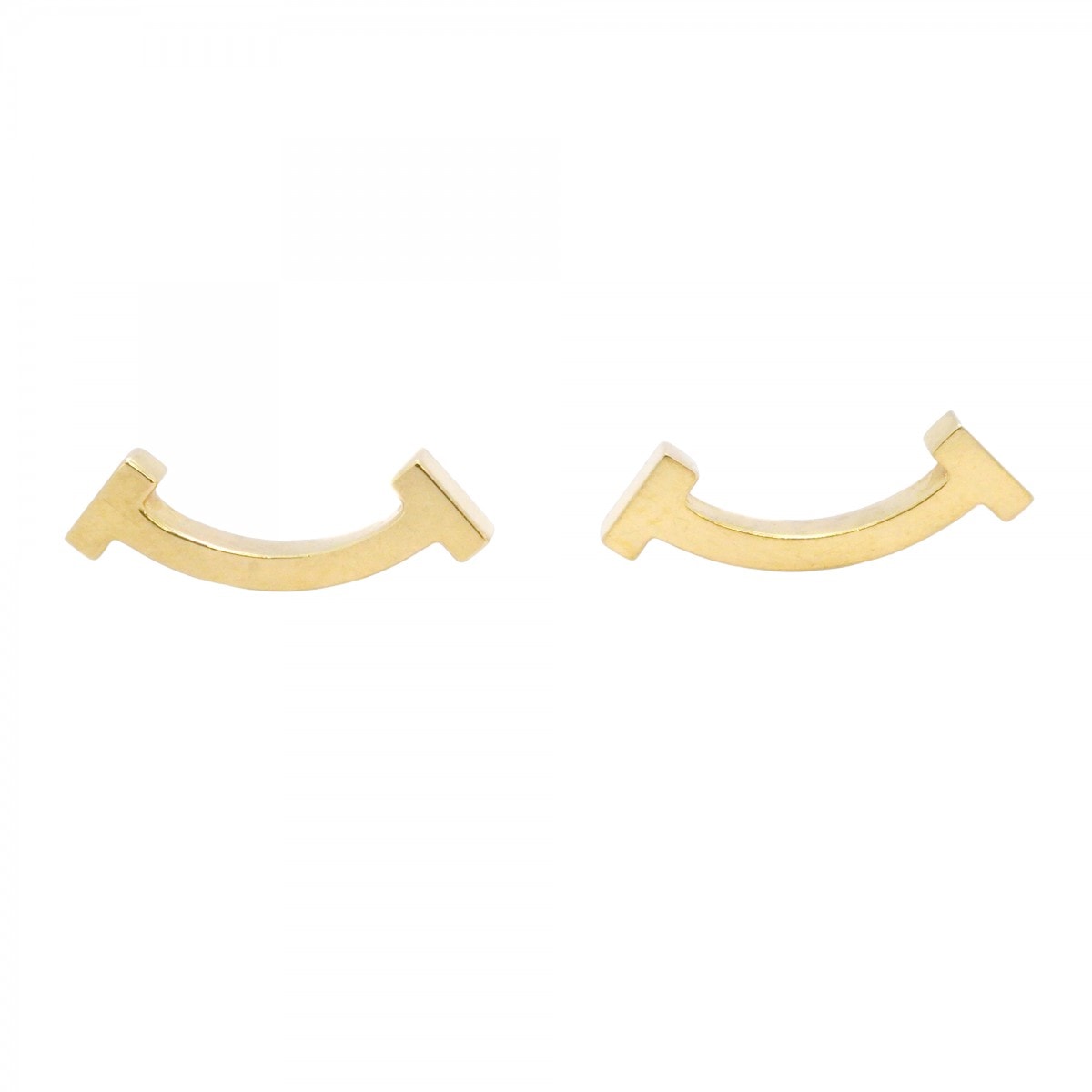 【6jcb0713】ティファニー ピアス Tスマイル K18YG イエローゴールド【中古】レディース