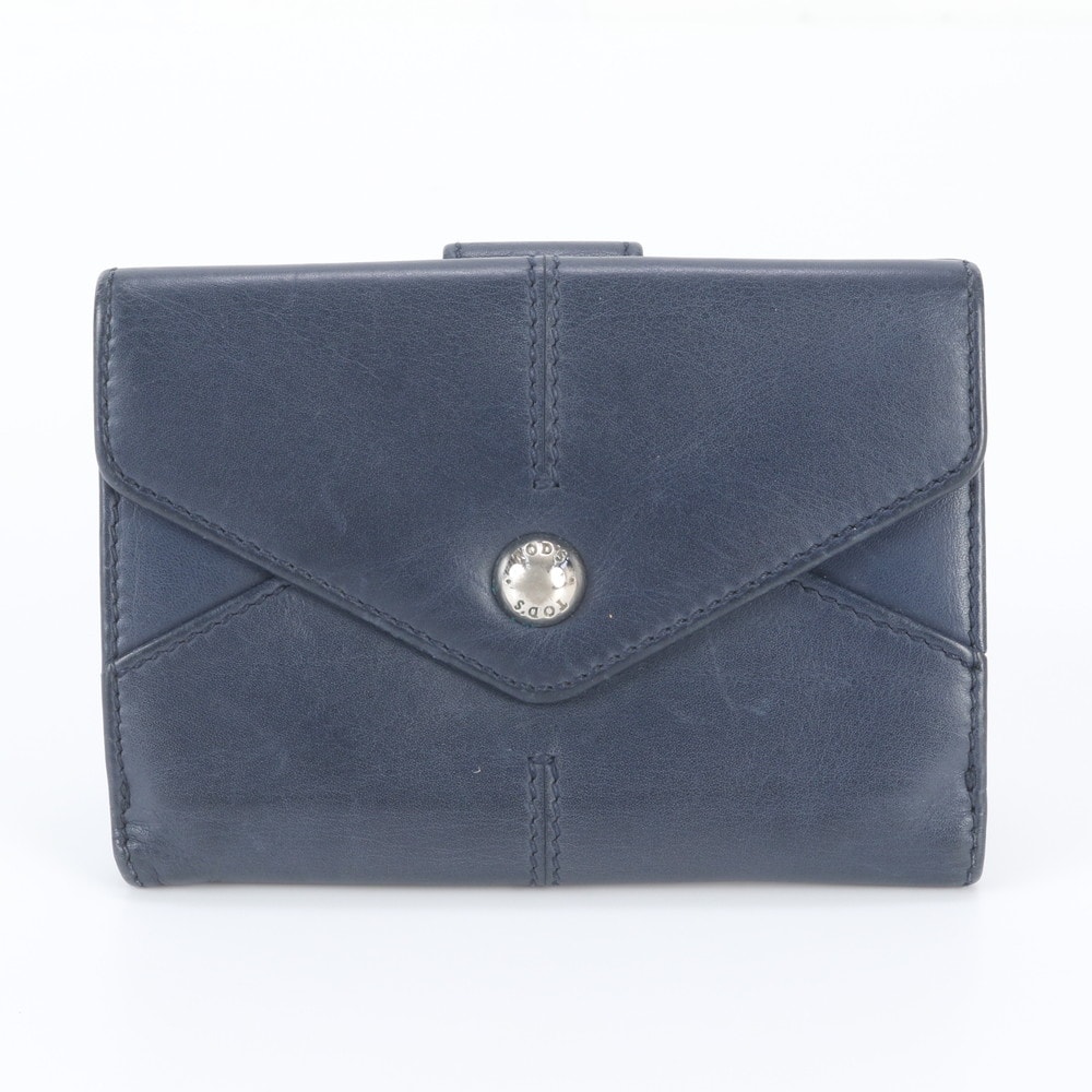■美品 トッズ 二つ折り 財布 レザー
