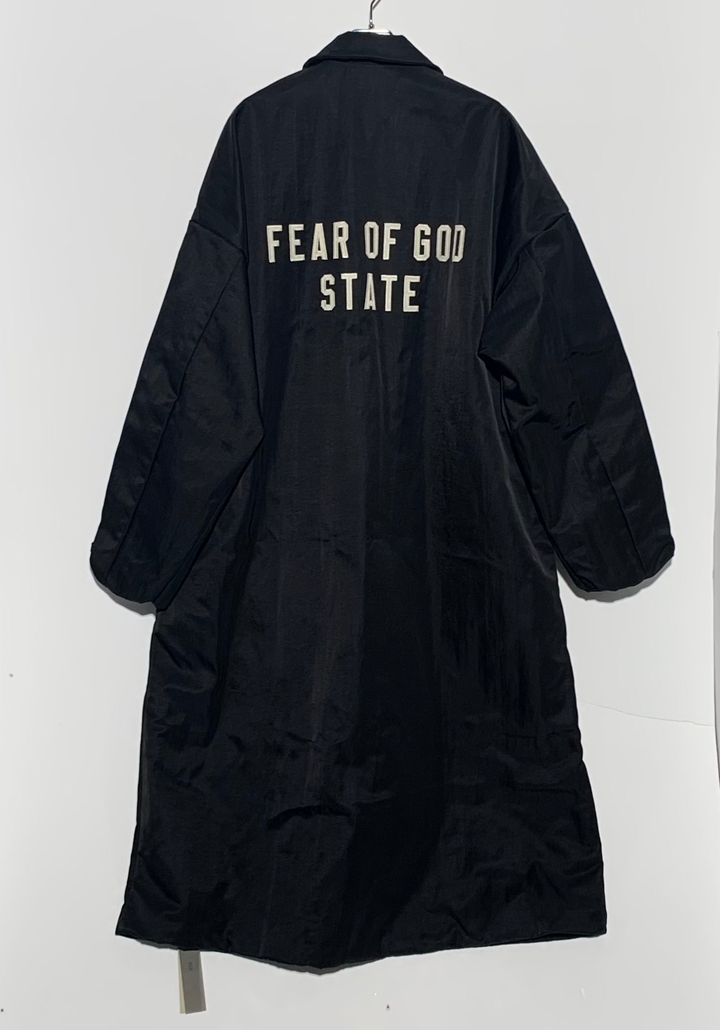 FEAR OF GOD ESSENTIALS Textured Nylon Trench "Black"