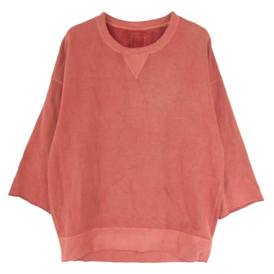 VISVIM ビズビム スウェット 18AW 0118205010020 JUMBO SWEAT CREW 3/4 UNEVEN DYE ジャンボ スウェット レッド系 2【中古】