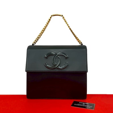 CHANEL シャネル ココマーク ラムスキン ハンドバッグ ブラック
27703