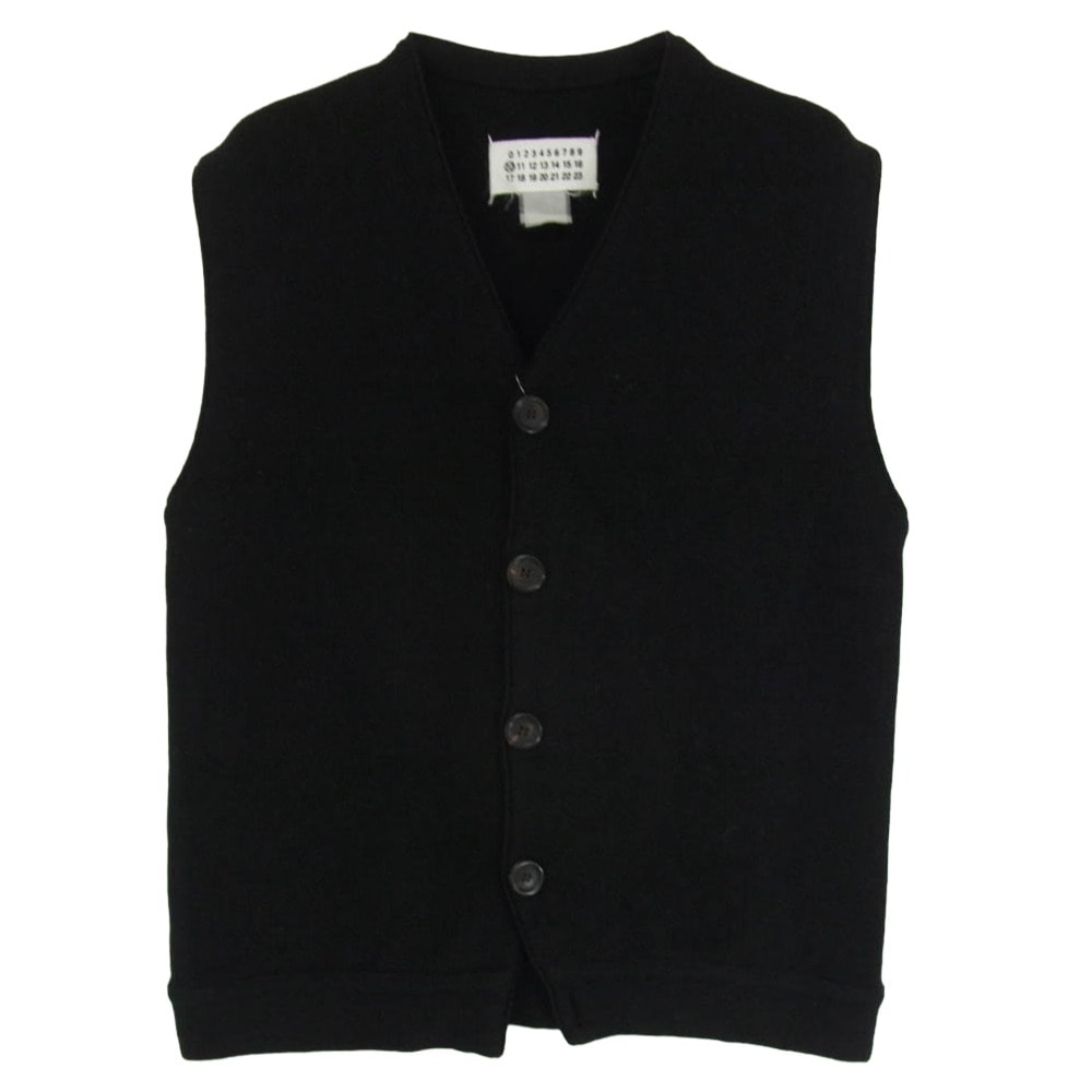 MAISON MARGIELA メゾンマルジェラ ニット 10ライン 四つタグ ニット ベスト ジレ カーディガン ブラック系 サイズ表記無【中古】