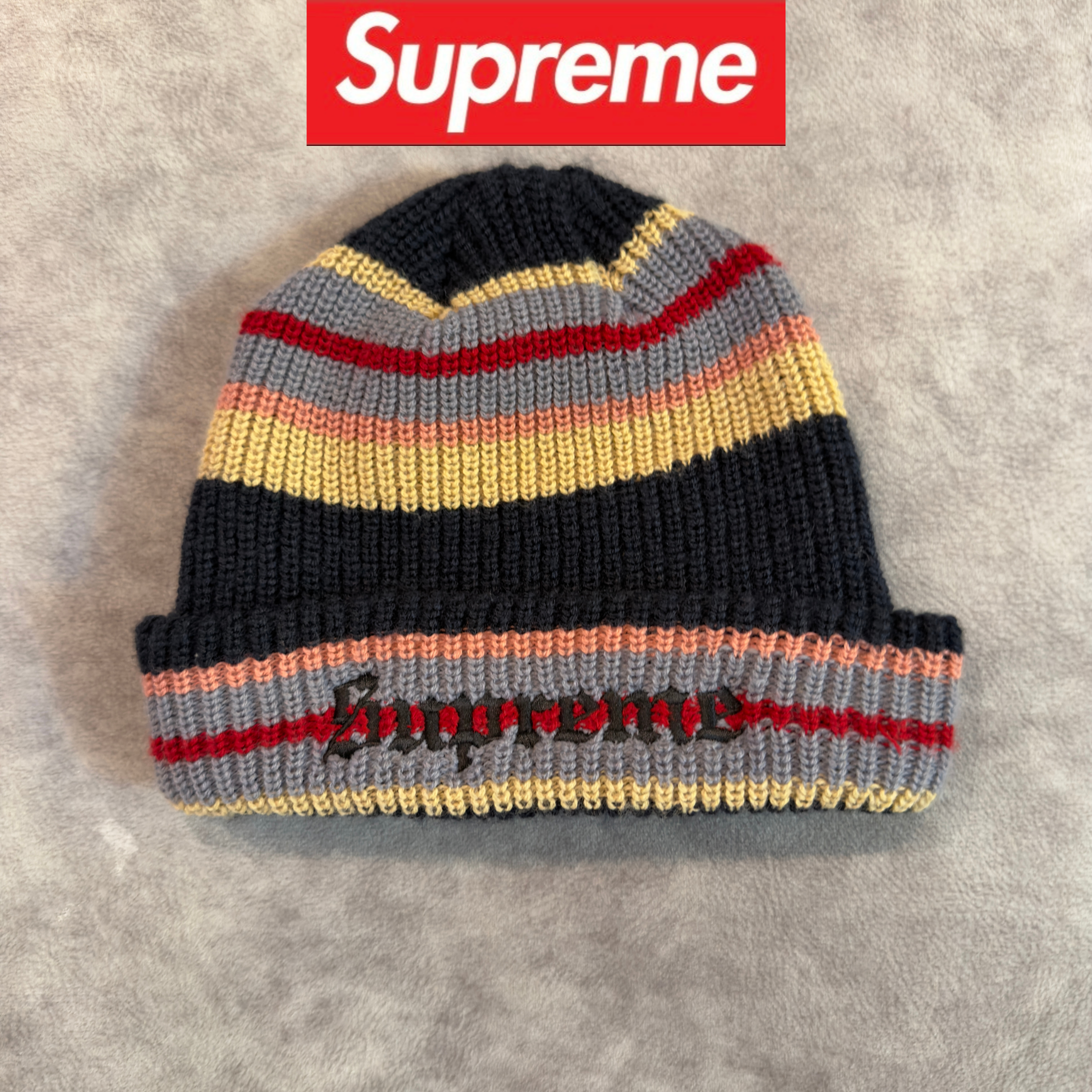 18FW Supreme Bright Stripe Beanie ビーニー