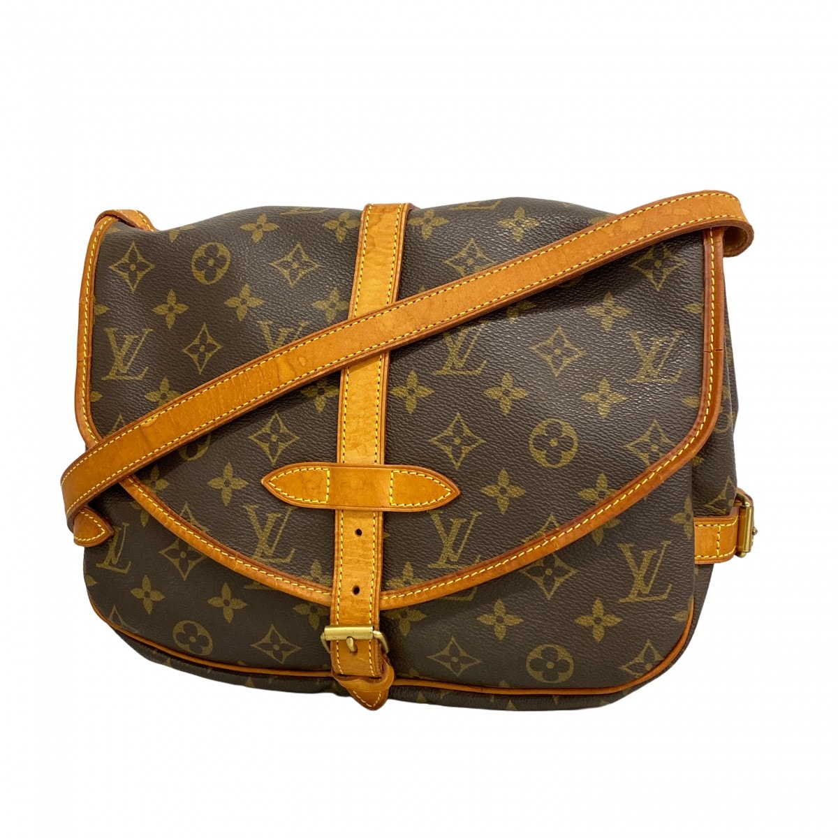 【6dd4912】ルイヴィトン ショルダーバッグ モノグラム ソミュール30 M42256 ブラウン【中古】レディース