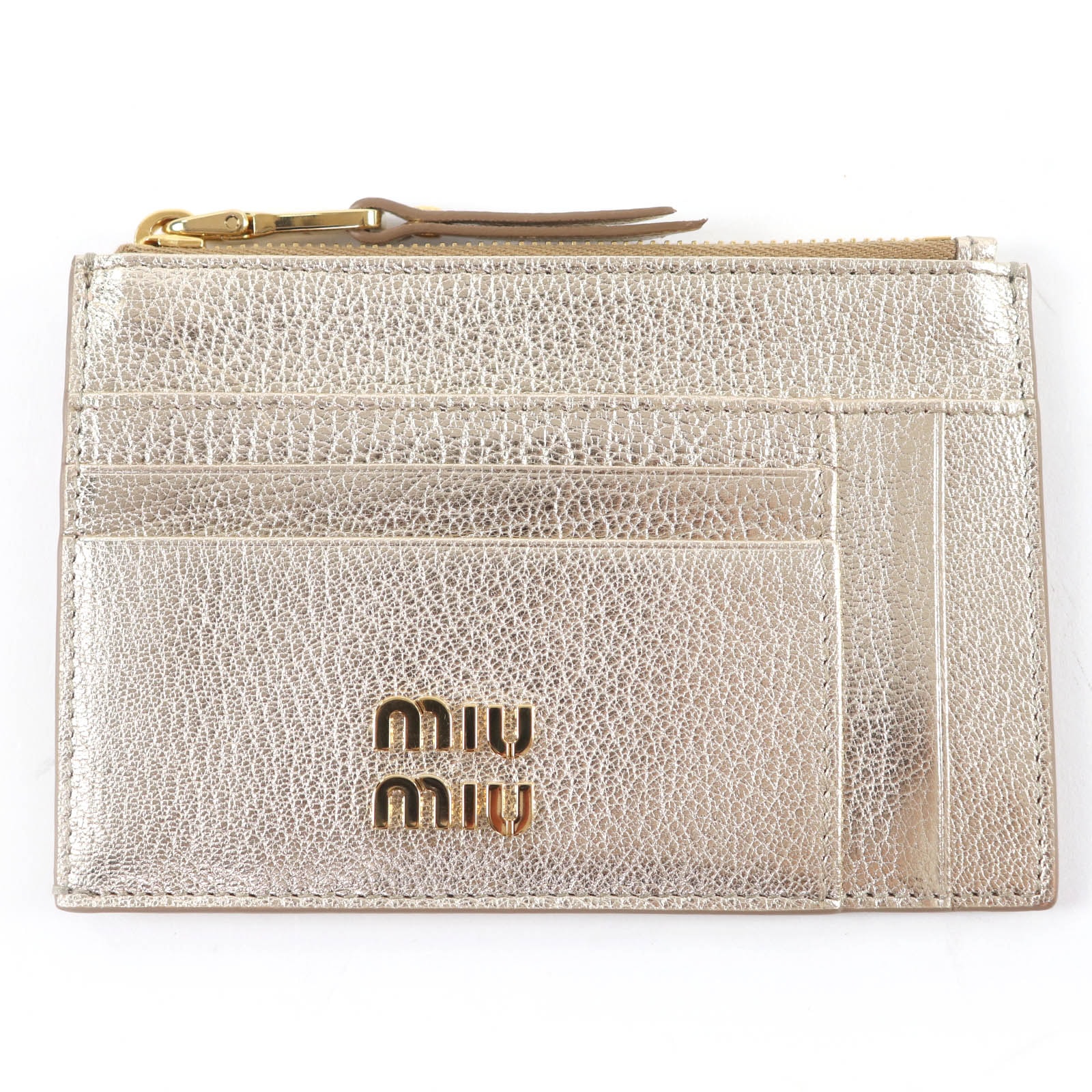 極美品 ミュウミュウ コインケース ゴールド レディース