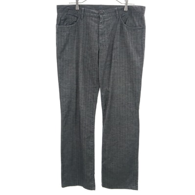 Calvin klein カルバンクライン 日本製 リネンブレンド ヘリンボーン ロングパンツ w34 ブラック系