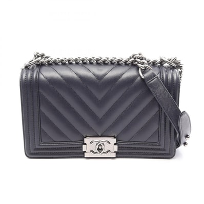 シャネル CHANEL ボーイシャネル ショルダーバッグ バッグ キャビアスキン(グレインドカーフ) レディース ネイビー系 A67086 【中古】