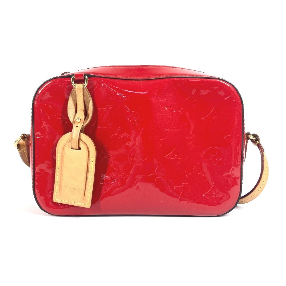 ルイヴィトン LOUIS VUITTON サンタモニカ M90368 モノグラムヴェルニ カバン 2WAYバッグ ハンドバッグ 斜め掛け ショルダーバッグ モノグラムヴェルニキャンバス スリーズ レッド