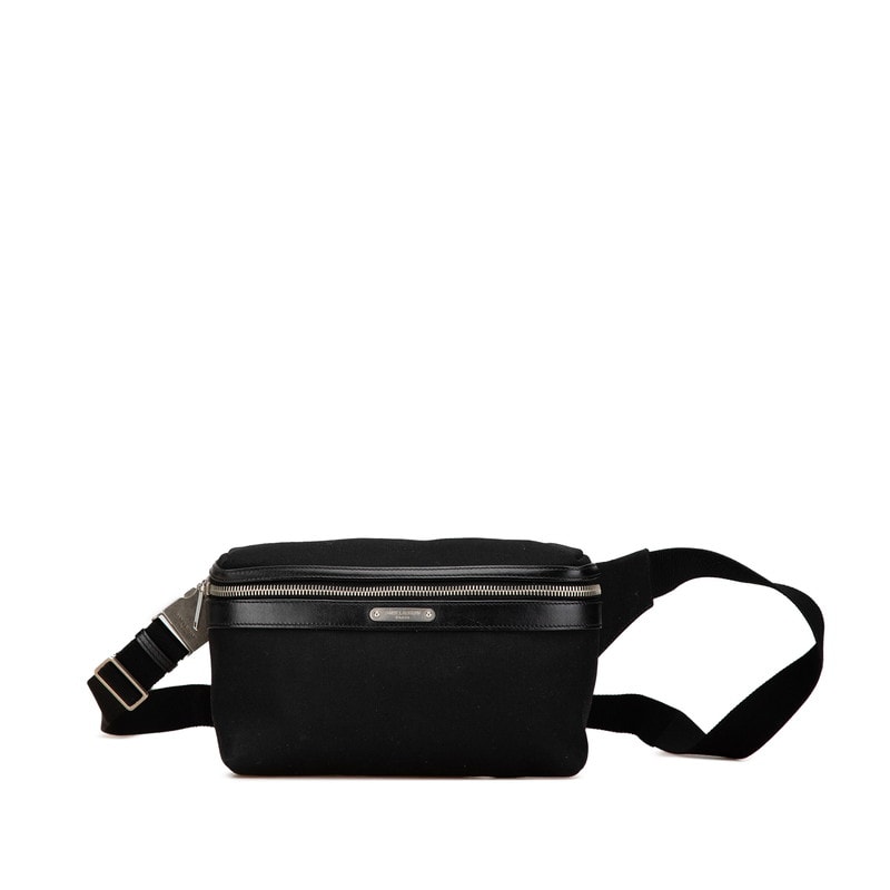 サンローラン シティ ウエストバッグ ボディバッグ 505973 ブラック キャンバス レザー メンズ SAINT LAURENT 【中古】