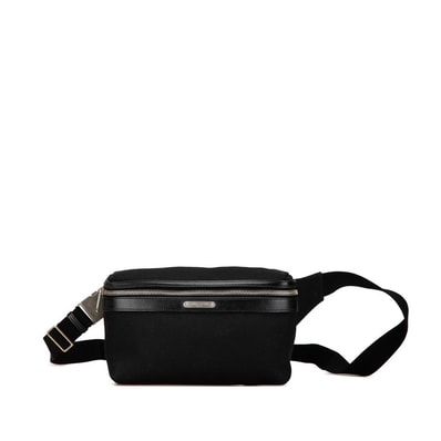サンローラン シティ ウエストバッグ ボディバッグ 505973 ブラック キャンバス レザー メンズ SAINT LAURENT 【中古】