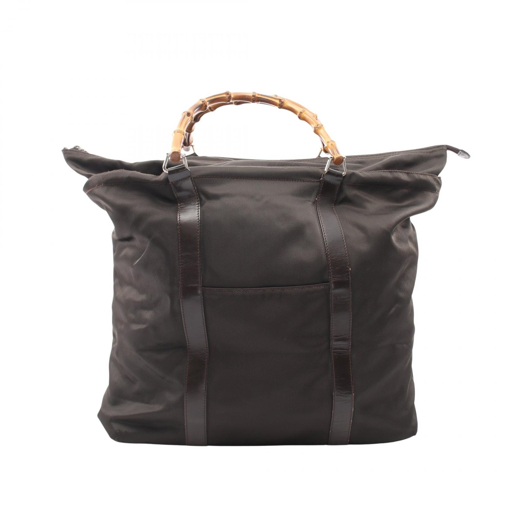 グッチ GUCCI バンブー トートバッグ バッグ ナイロン レザー レディース ブラウン系 002・2854・0412・5 【中古】