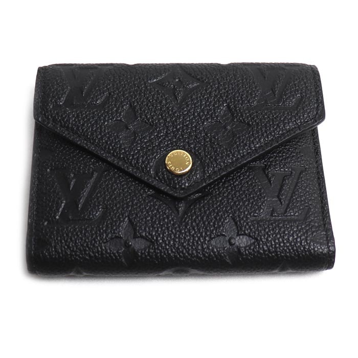 LOUIS VUITTON ルイ・ヴィトン ポルトフォイユ・ヴィクトリーヌ 三つ折り財布 モノグラム アンプラント ブラック M64060 IC レディース【中古】【美品】