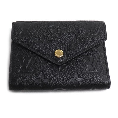 LOUIS VUITTON ルイ・ヴィトン ポルトフォイユ・ヴィクトリーヌ 三つ折り財布 モノグラム アンプラント ブラック M64060 IC レディース【中古】【美品】