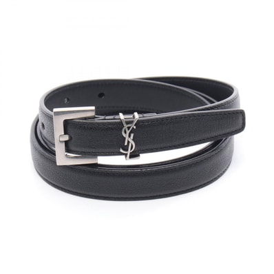 サンローランパリ SAINT LAURENT PARIS モノグラム ナロー ベルト 衣料品 レザー メンズ ブラック系 612616BRM0E1000100 【新品】