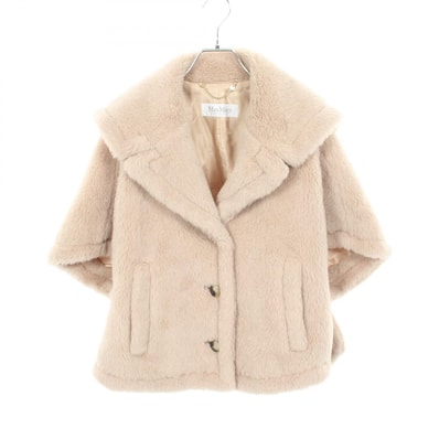 マックスマーラ MAX MARA CAMBUSA ケープ ポンチョ 衣料品 アウター ウール アルパカ レディース ベージュ系 【中古】