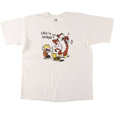 古着 90年代 フルーツオブザルーム FRUIT OF THE LOOM CALVIN AND HOBBES カルビンとホッブス キャラクタープリントTシャツ メンズXL相当/eaa567791
