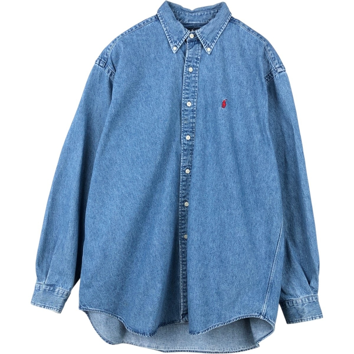 古着 ラルフローレン Ralph Lauren BLAKE 長袖 ボタンダウンデニムシャツ メンズL相当/eaa666517