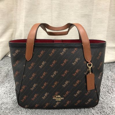 COACH Horse and Carriage Dot Print Tote Bag