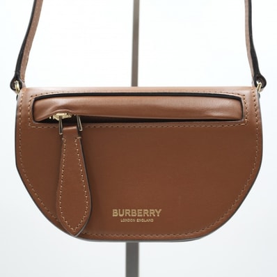 BURBERRY(バーバリー)Olympia オリンピア マイクロ ショルダーバッグ ブラウン レザー ゴールド金具 イタリア製 レディース 【中古】