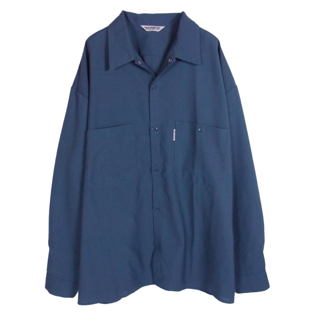 COOTIE クーティー 長袖シャツ T/W Work Shirt ポリエステル ウール ワーク シャツ ブルー系 XL【中古】