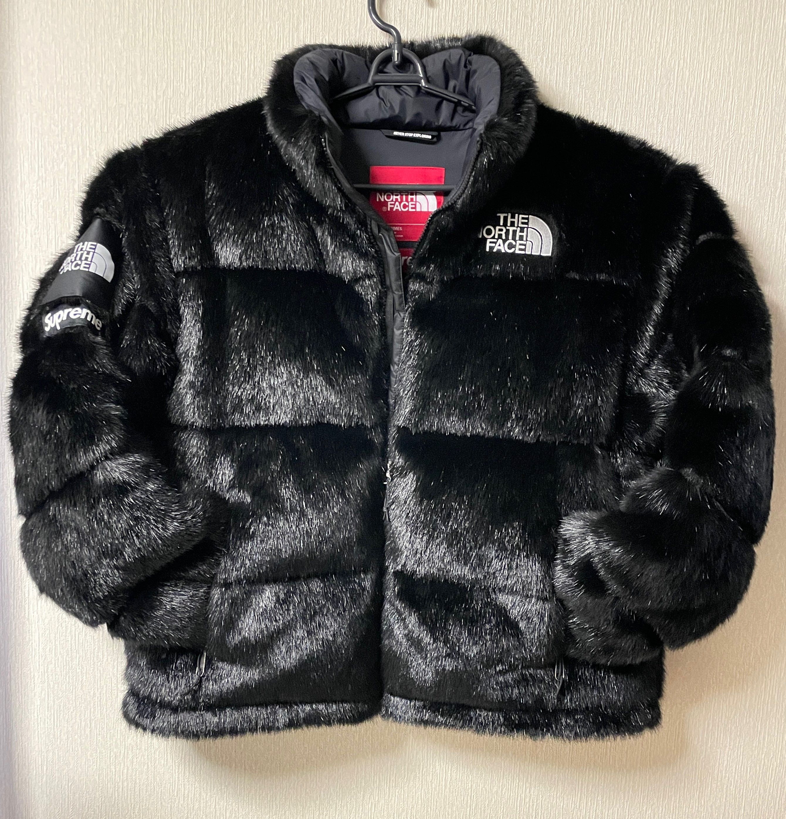 Supreme x The North Face Faux Fur Nuptse Jacket "Black"