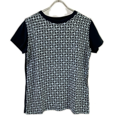 ルイヴィトン FBTS10X3G モノグラム総柄シルク切り替え半袖Tシャツ M